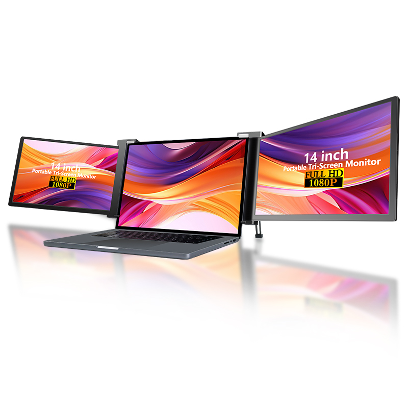 Dual Screen Portable Monitor Extender - ノートパソコン用拡張スクリーン 1920*1080 14インチ デュアルスクリーン対応 プラグアンドプレイ ポータブルモニター