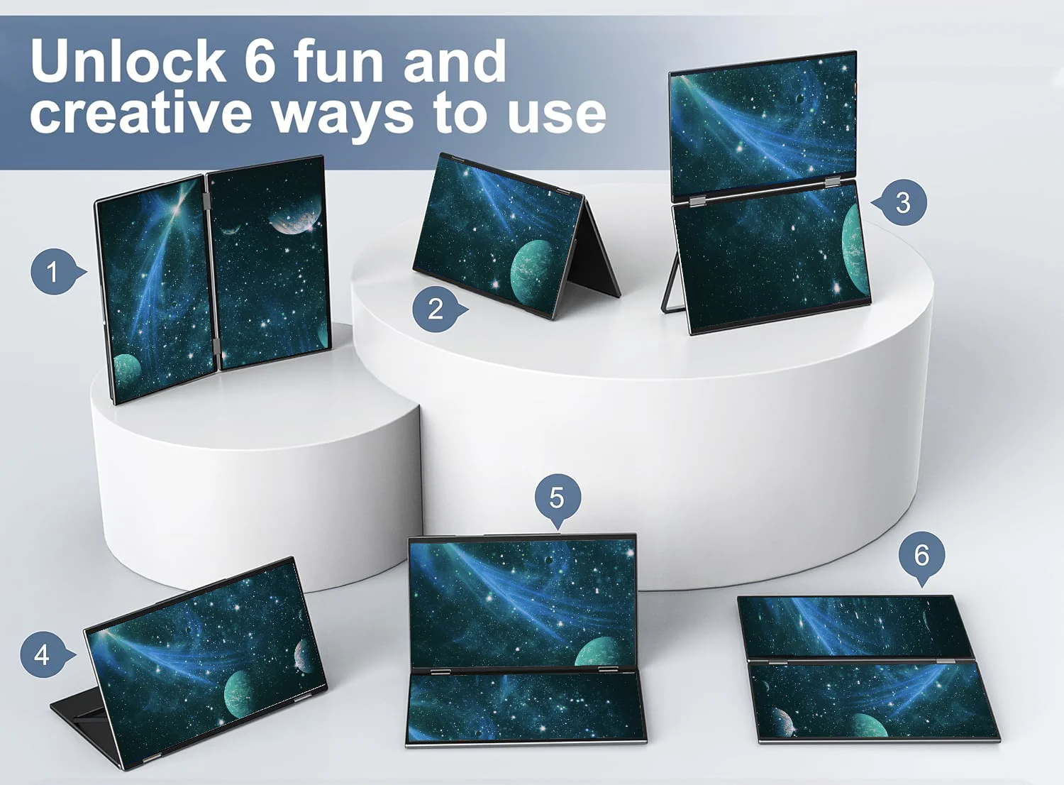 Triple Screen Laptop Monitor Foldable - 2026年 15.6インチ ポータブル ノートパソコン 三つ折りスクリーン ノートパソコン画面拡張デバイス