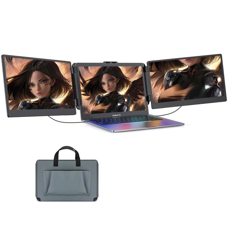 Dual Screen Portable Monitor Extender - 工場カスタム14インチポータブルトリプルモニター、ポータブルデュアルモニター、トリプルスクリーンエクステンダー、Type-Cインターフェース、60Hz IPS搭載