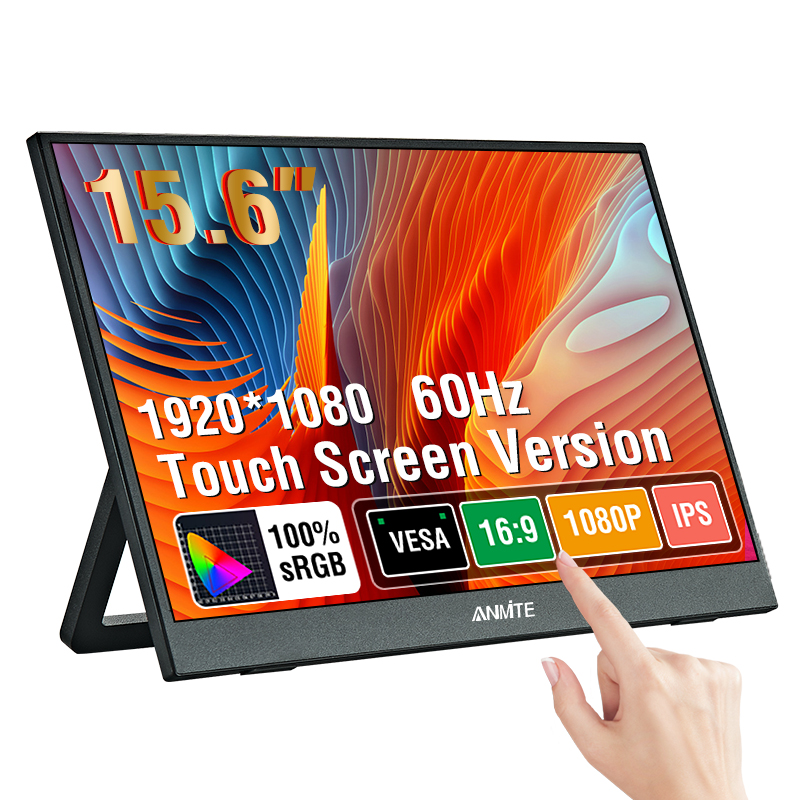 Portable Monitor 15.6 Inch 1080P Type C - Anmite 15.6 インチポータブルタッチモニターノンタッチオプション 1080P HDR 16:9