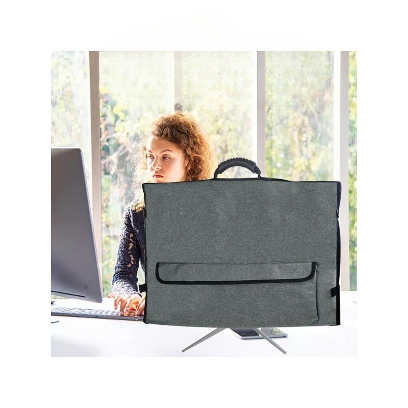 Portable Monitor Carry Sleeve Bag - 27インチのオールインワンディスプレイ用ハンドバッグ。防塵機能付きの収納キャリーバッグで、デスクトップモニターの画面を保護するための携帯用スリーブとしても使用可能。