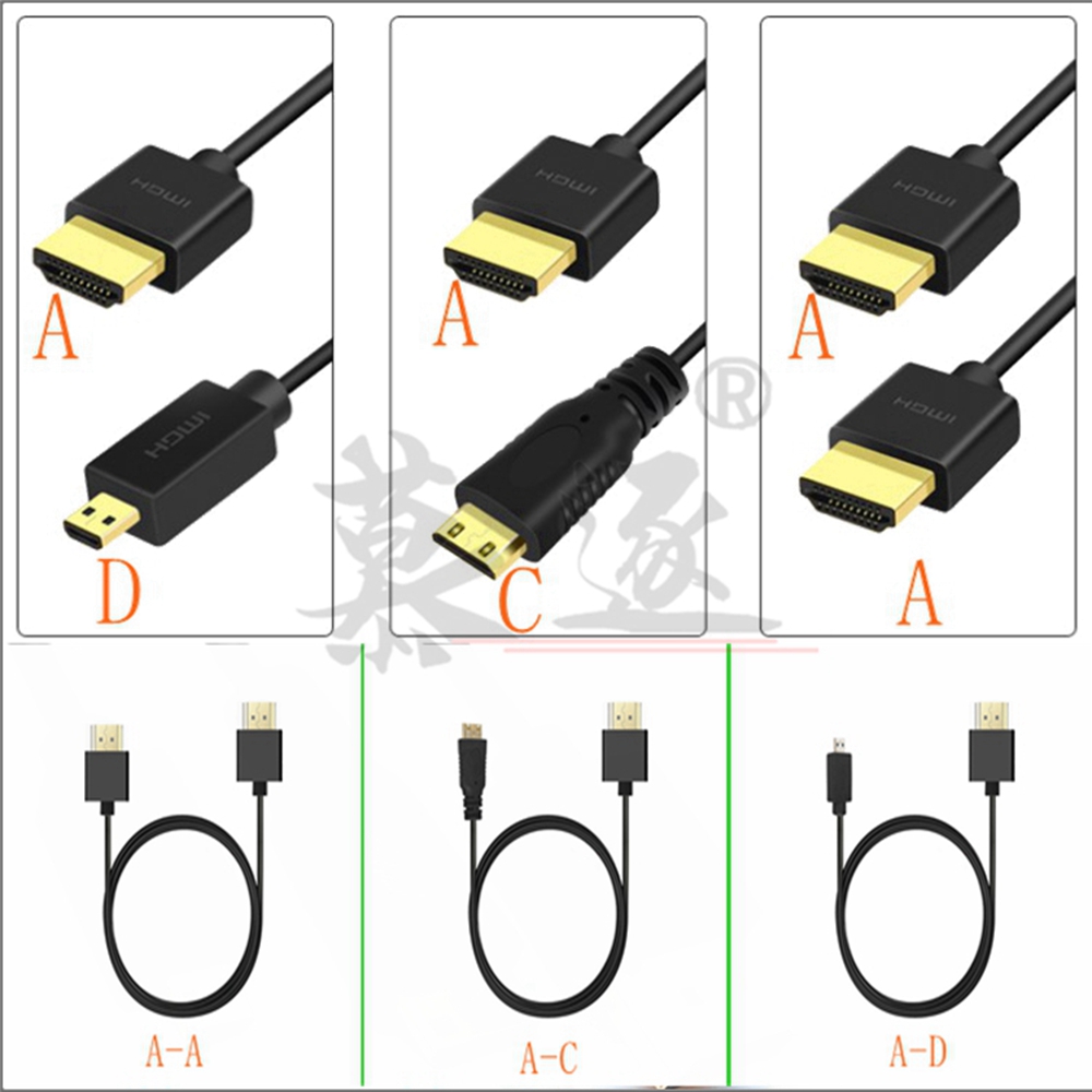 Mini Hdmi To Hdmi Cable Ultra Slim - 超薄型hdmiオス-ミニマイクロhdmi,互換性,3.0x4k hd @ 60hz 30cm/60cm/1m