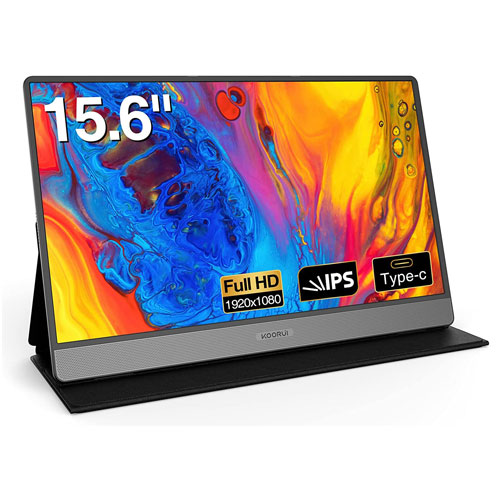 Stylus Pen Touch Screen Portable Monitor - NEW KOORUI- 15.6インチタッチスクリーン内蔵バッテリー、アクティブスタイラスペン対応、Type-C HDRモニター、ノートパソコン用4Kポータブルモニター