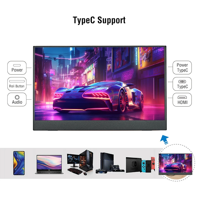 Anmite 15.6インチ ポータブルタッチモニター 10 - Portable Monitor 15.6 Inch 1080P Type C のレビューと価格