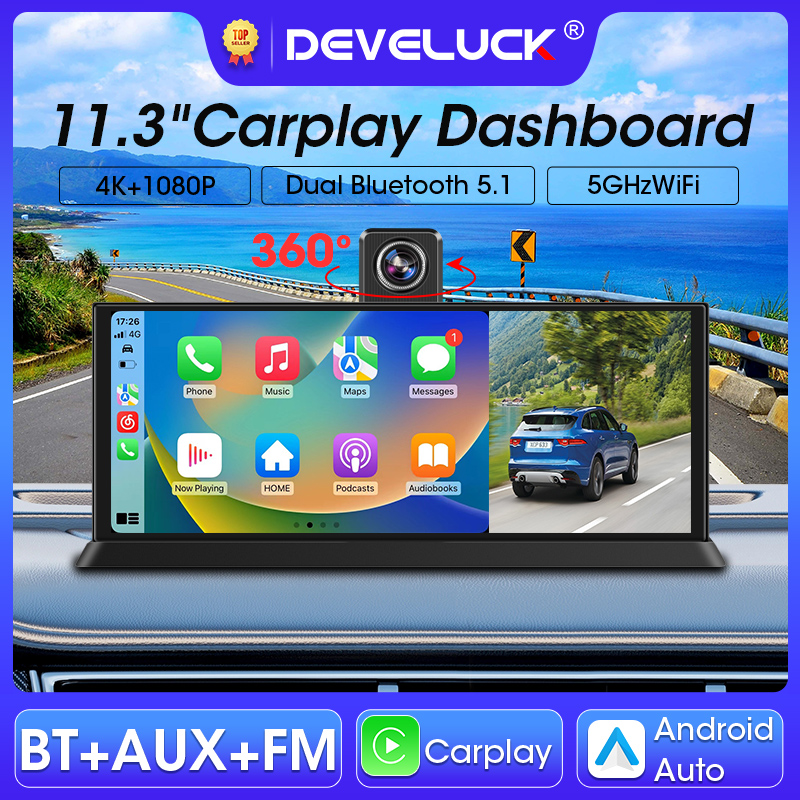 11.3インチ 車 DVR 4K ダッシュボード ワイヤレス - Dual Screen Portable Monitor Extender のレビューと価格