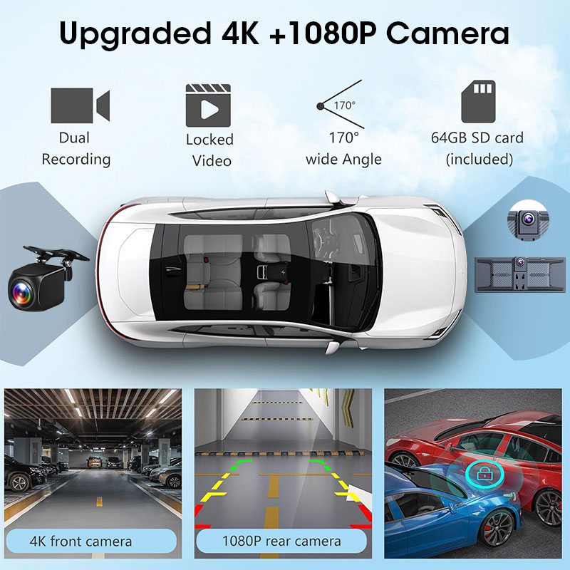 11.3インチ 車 DVR 4K ダッシュボード ワイヤレス - Dual Screen Portable Monitor Extender のレビューと価格