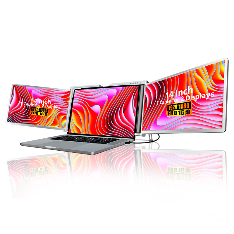 ノートパソコン用ポータブルモニター デュアルスクリーン トリ - Triple Screen Laptop Monitor Foldable のレビューと価格