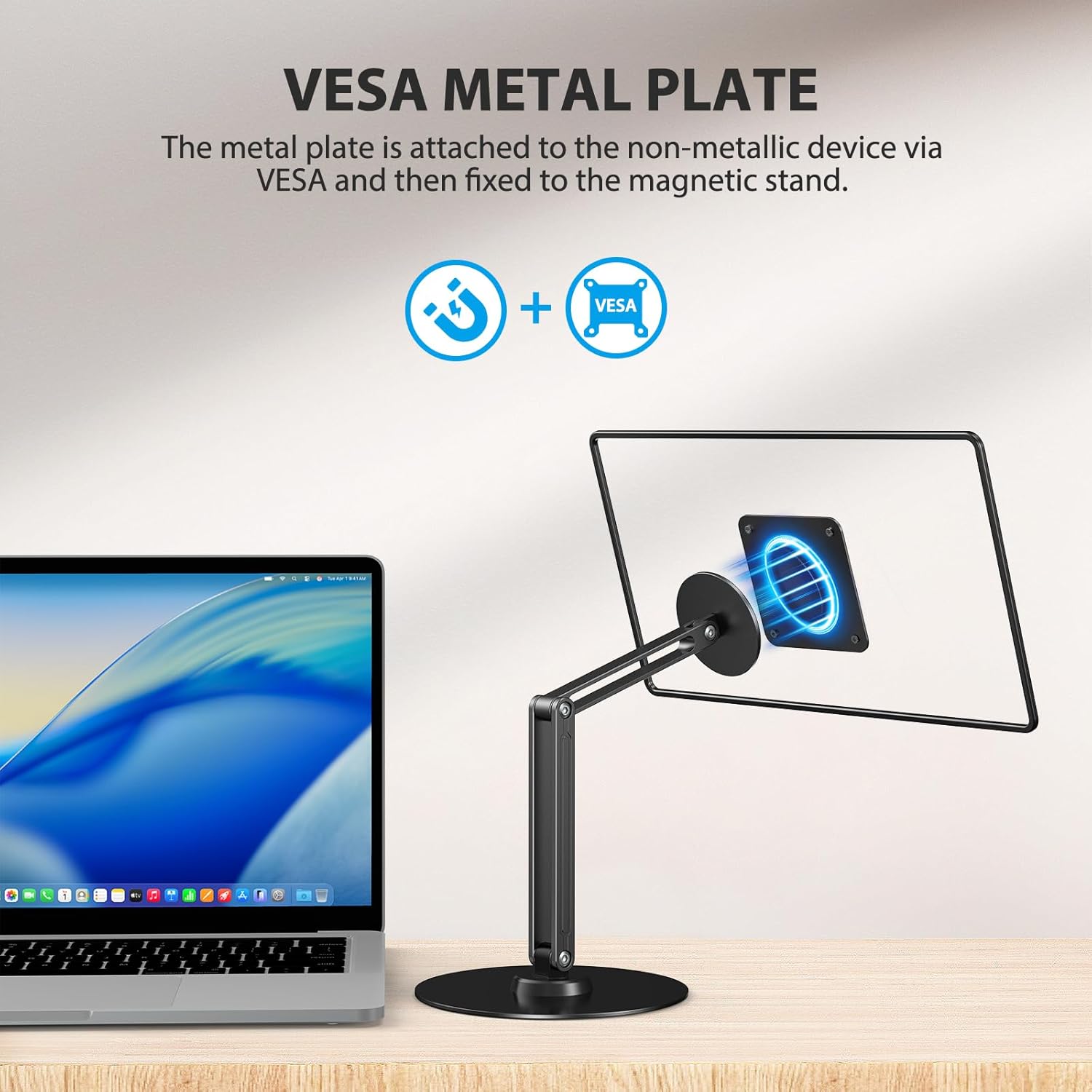 UPERFECT メタル製磁石式VESA 2-in-1スタン - Portable Monitor Mount Arm Vesa 75 のレビューと価格