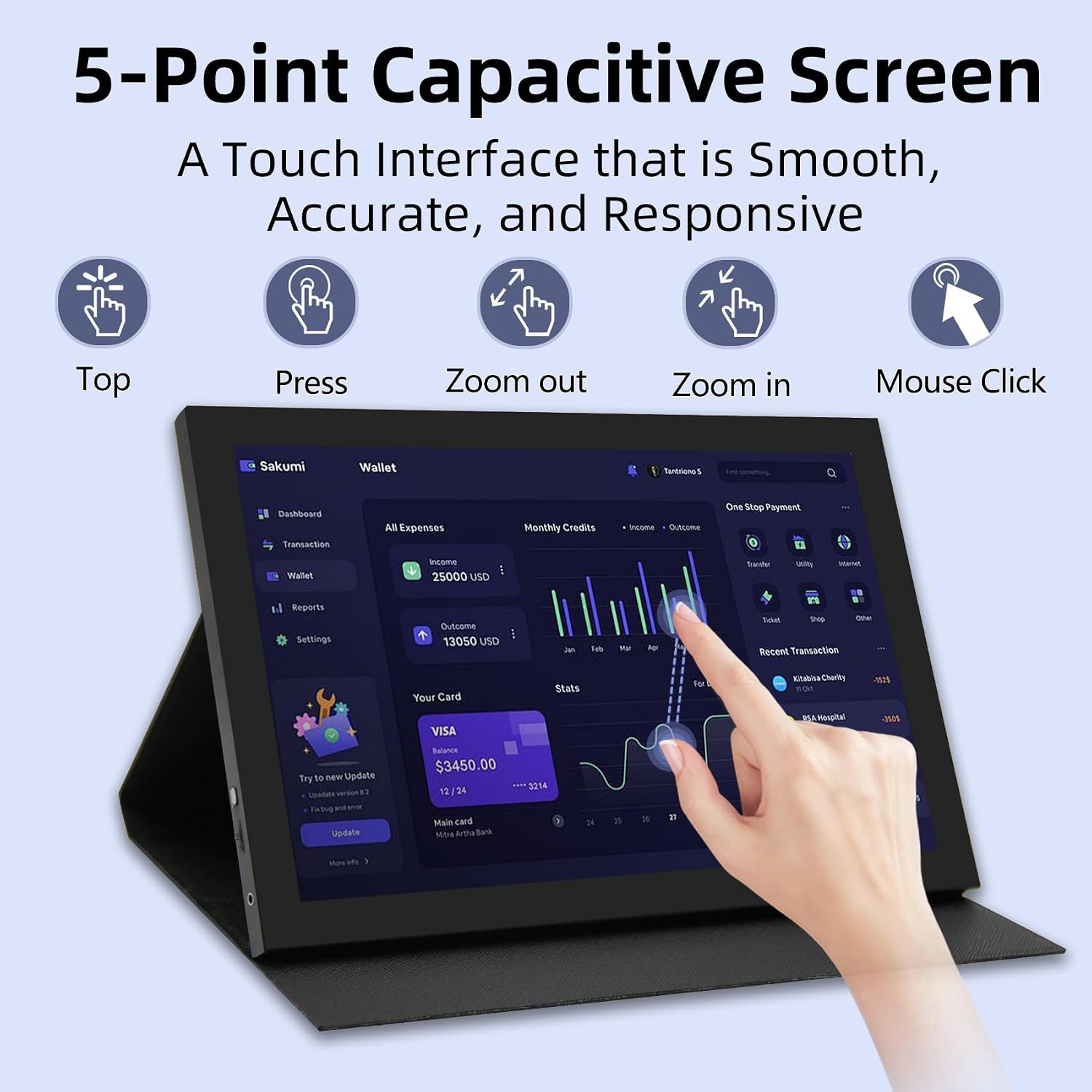 AHXJKA 11.6インチ タッチ式 ポータブルモニター  - Portable Touchscreen Monitor For Laptop のレビューと価格