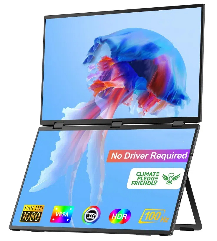 18.5インチ 1080P タッチスクリーン USB-C ノ - Triple Screen Laptop Monitor Foldable のレビューと価格