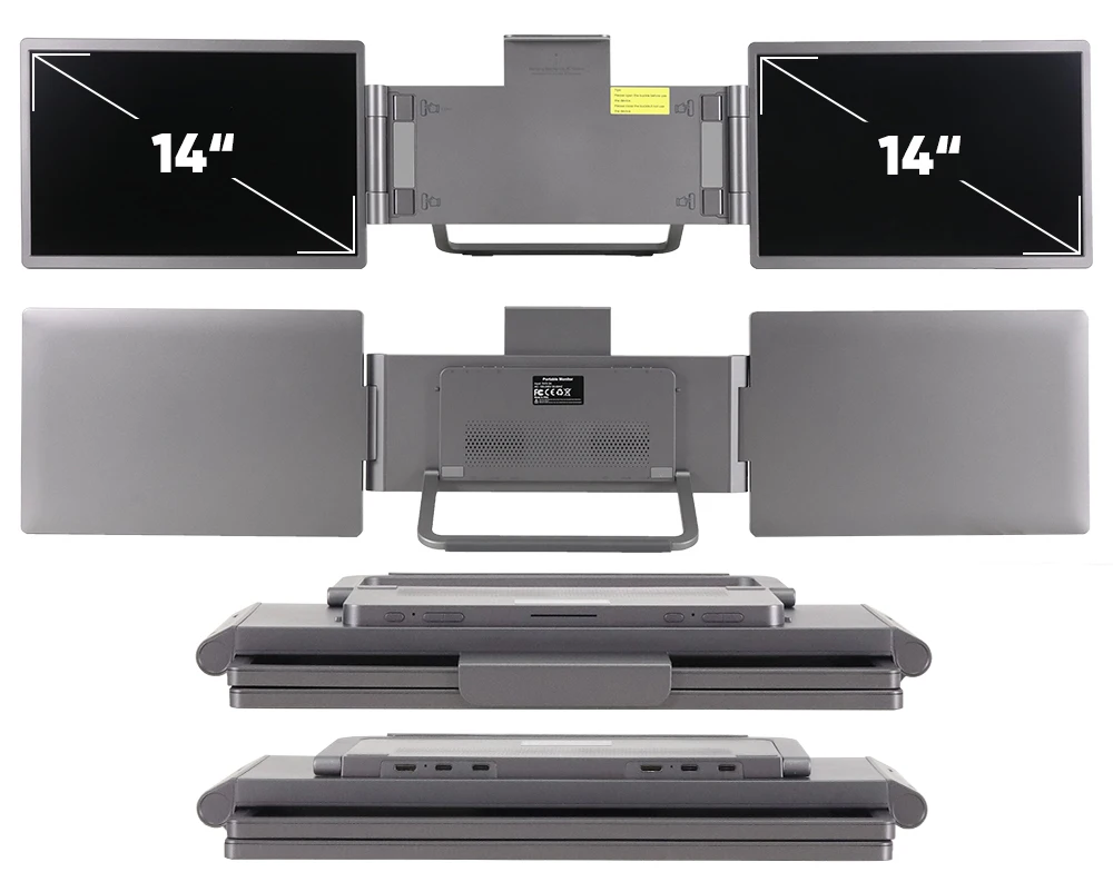 ベストセラー SIBOLAN 14インチ トリプルポータブル - Dual Screen Portable Monitor Extender のレビューと価格