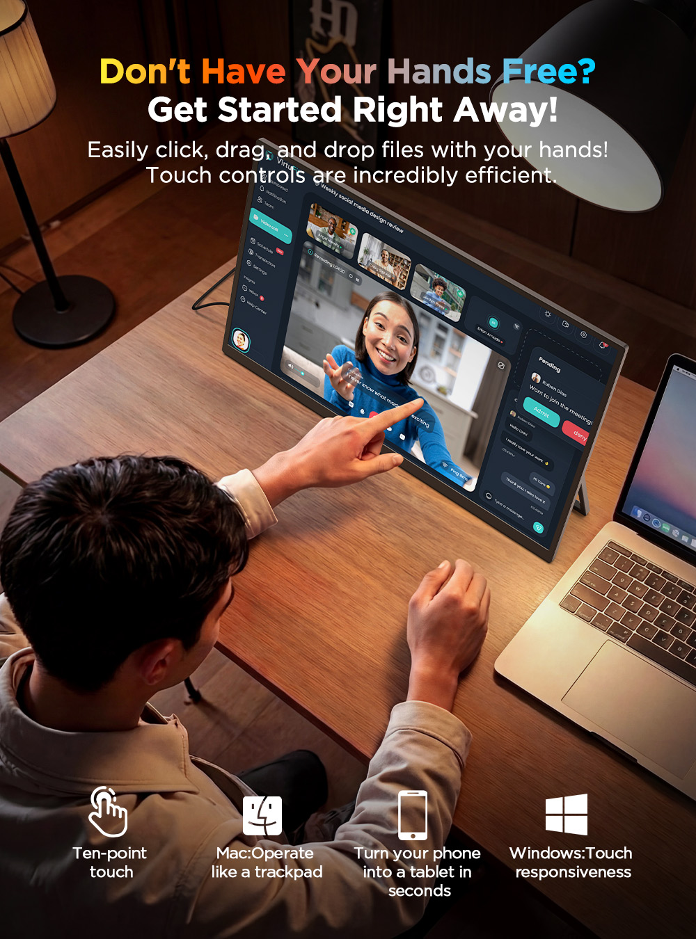 UPERFECT 4K UHD ポータブル モニター 15. - Portable Touchscreen Monitor For Laptop のレビューと価格