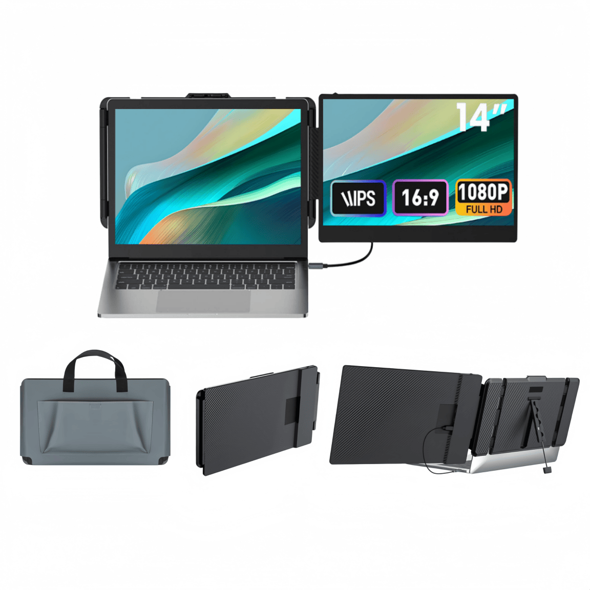 S1 ノートパソコン用スクリーンエクステンダー 14インチ  - Dual Screen Portable Monitor Extender のレビューと価格