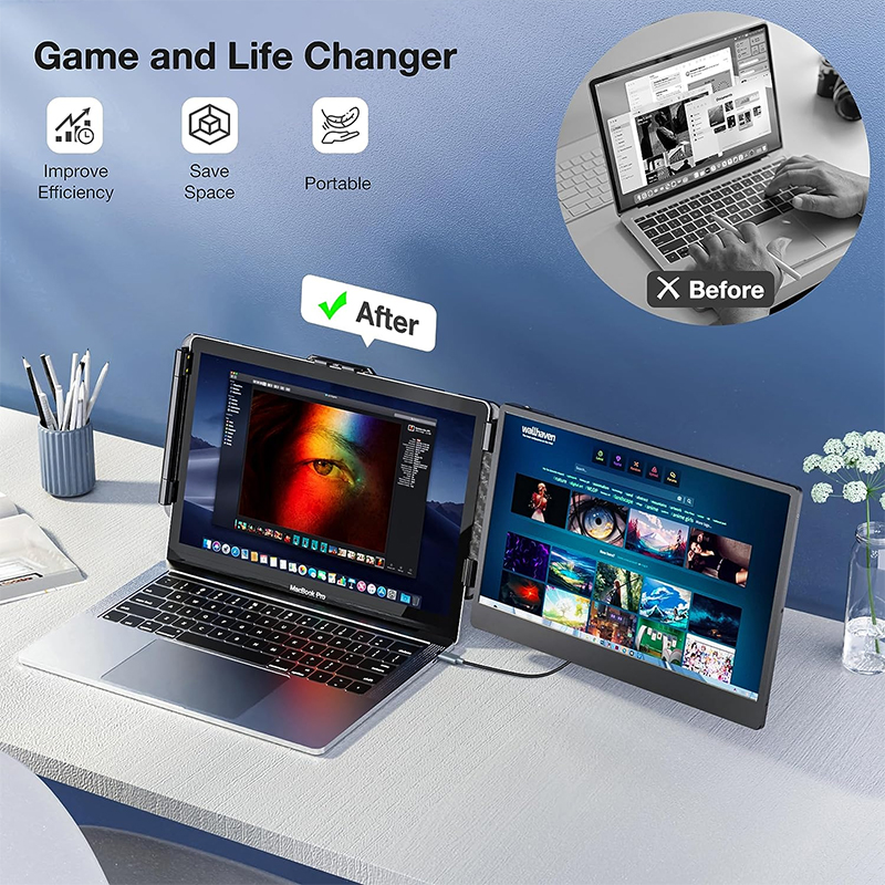 S1 ノートパソコン用スクリーンエクステンダー 14インチ  - Dual Screen Portable Monitor Extender のレビューと価格