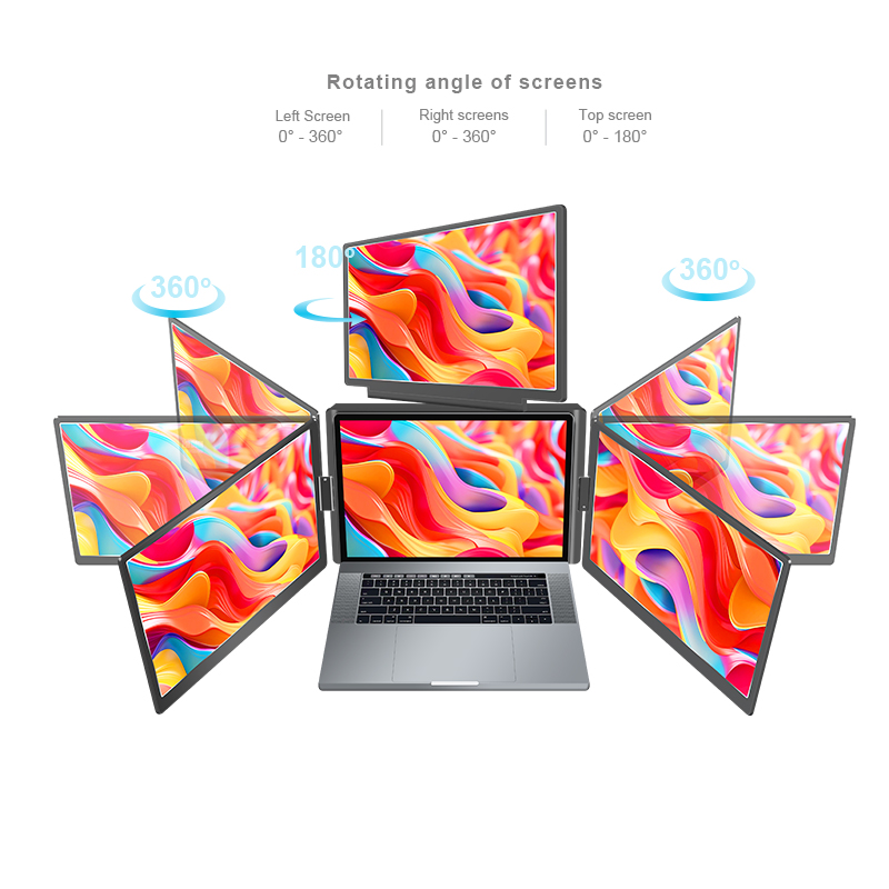 ノートパソコン用ポータブルトリプルモニター FHD TFT  - Triple Screen Laptop Monitor Foldable のレビューと価格
