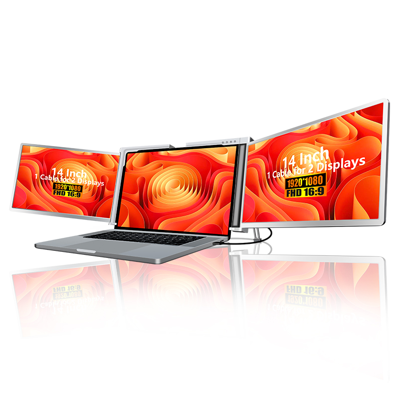 14～17インチのノートパソコンに対応したトリプルポータブル - Dual Screen Portable Monitor Extender のレビューと価格