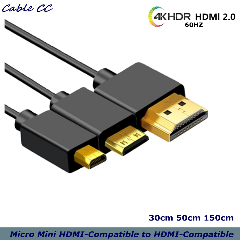 マイクロ ミニ HDMI 互換 - HDMI 互換ワイヤー  - Mini Hdmi To Hdmi Cable Ultra Slim のレビューと価格