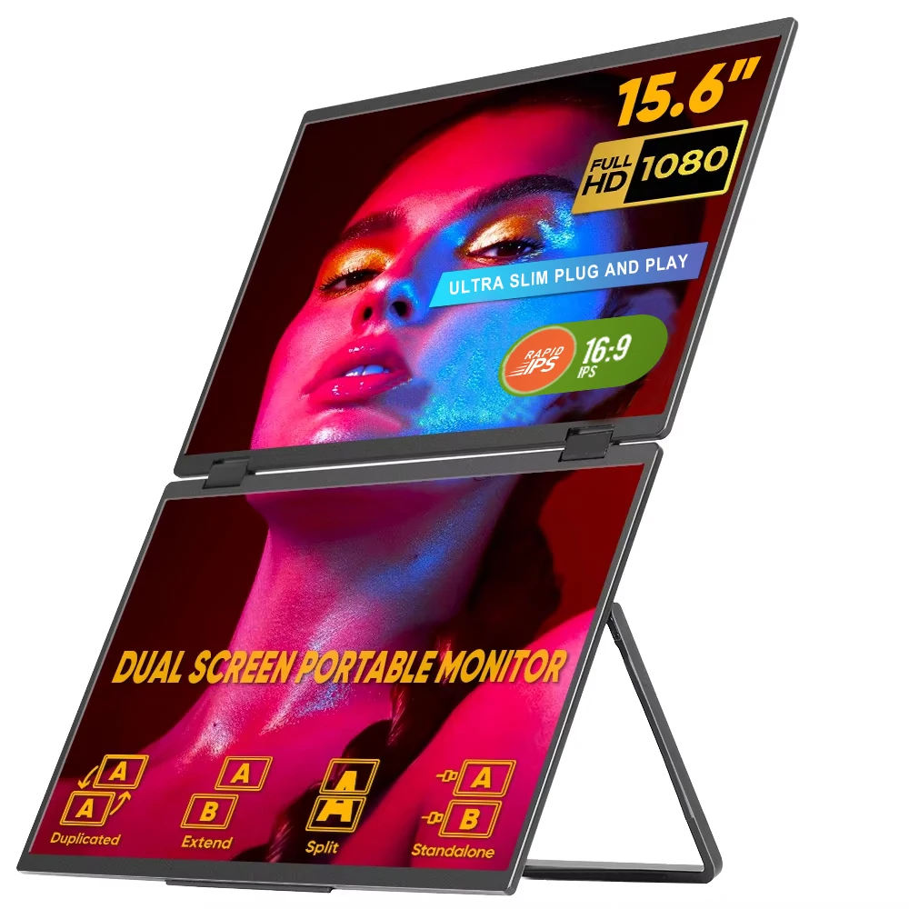 2026年 15.6インチ ポータブル ノートパソコン 三つ - Triple Screen Laptop Monitor Foldable のレビューと価格
