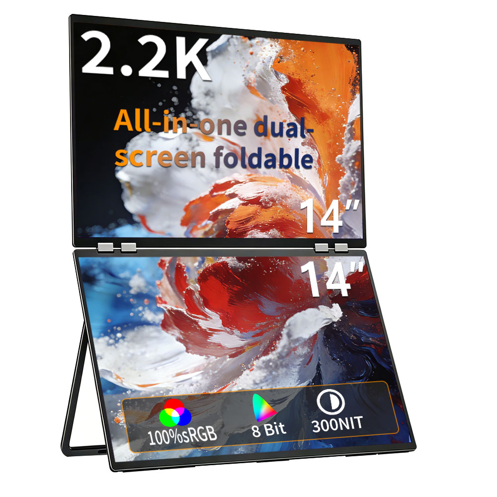 14インチデュアルポータブルモニター 2.2K スタックディ - Dual Screen Portable Monitor Extender のレビューと価格