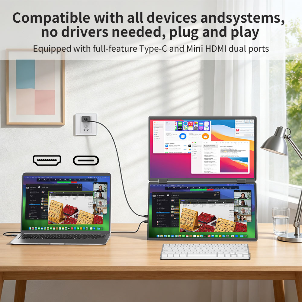 14インチデュアルポータブルモニター 2.2K スタックディ - Dual Screen Portable Monitor Extender のレビューと価格