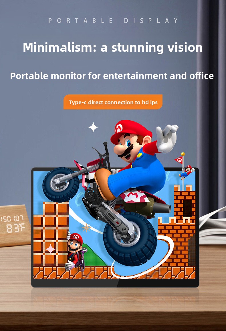 15.6インチ 16:10 ポータブルモニター 高輝度 10 - Portable Monitor 15.6 Inch 1080P Type C のレビューと価格