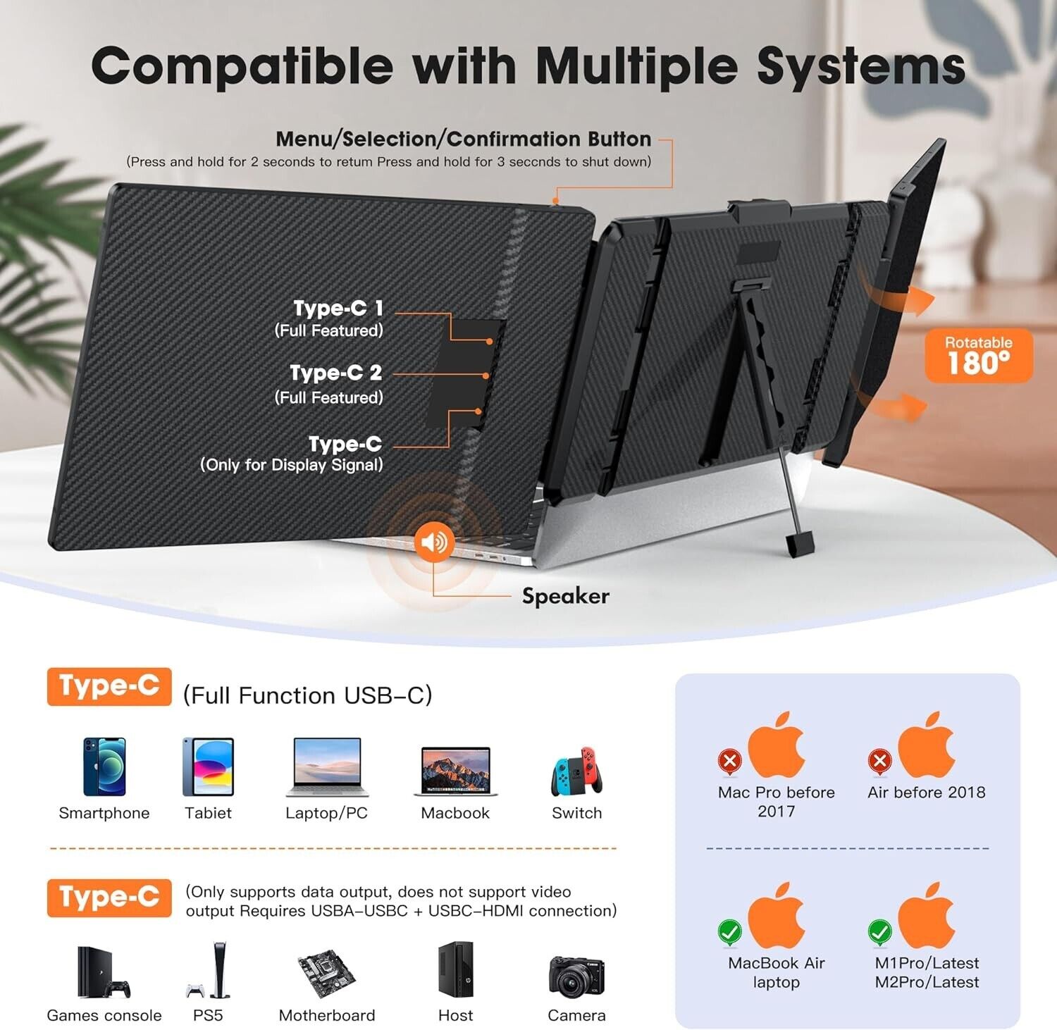 工場カスタム14インチポータブルトリプルモニター、ポータブル - Dual Screen Portable Monitor Extender のレビューと価格