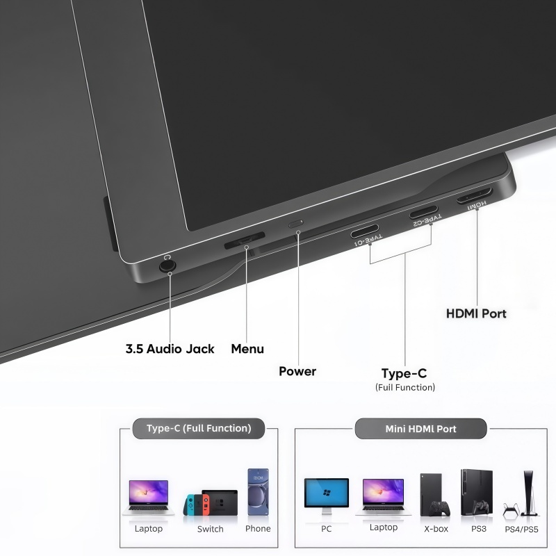 15.6インチ ポータブルタッチモニター (非タッチオプショ - Portable Monitor 15.6 Inch 1080P Type C のレビューと価格