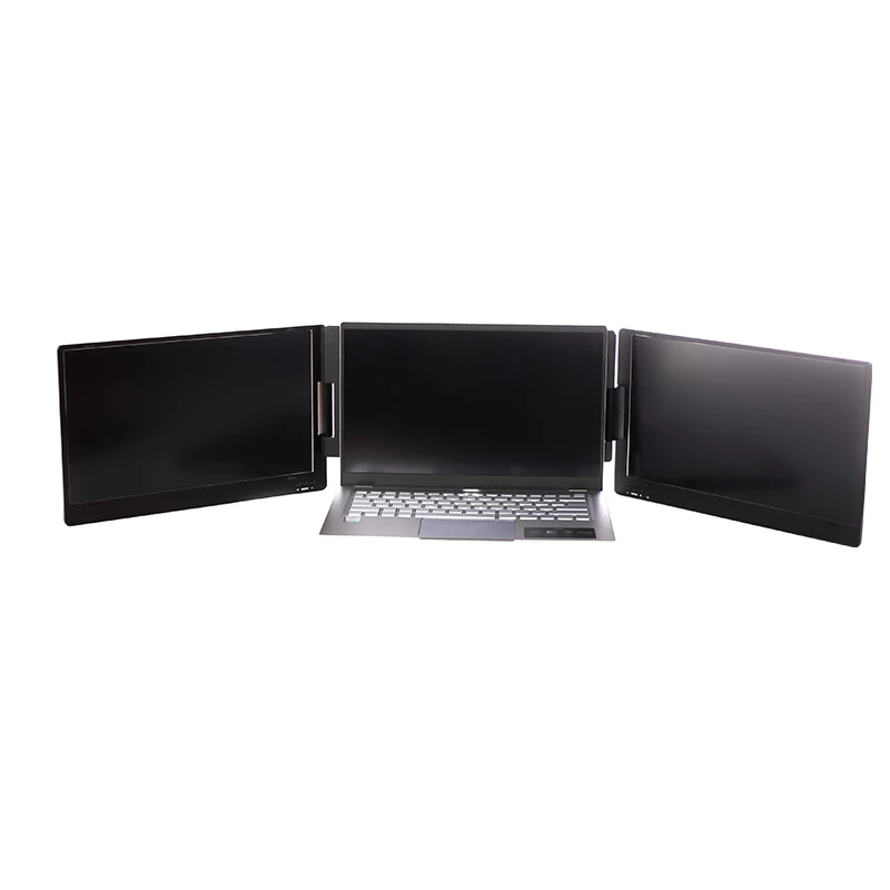 折りたたみ式デザインのポータブル15.6インチIPSパネル搭 - Triple Screen Laptop Monitor Foldable のレビューと価格