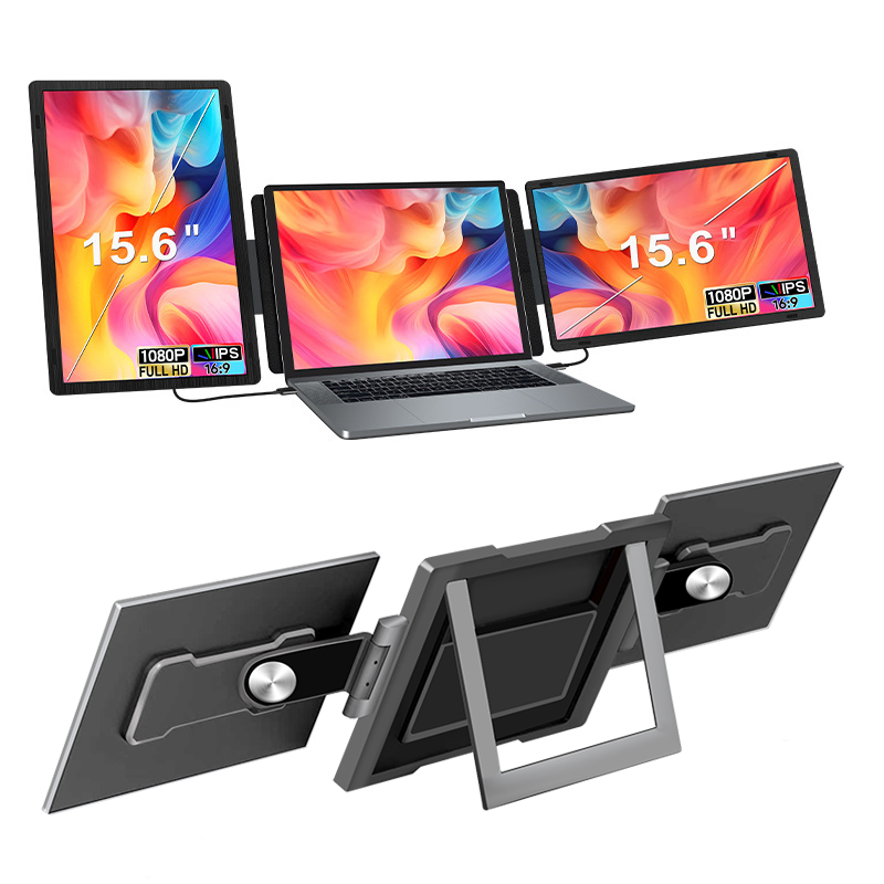 14インチ トリプルスクリーン ノートパソコン拡張モニター  - Dual Screen Portable Monitor Extender のレビューと価格
