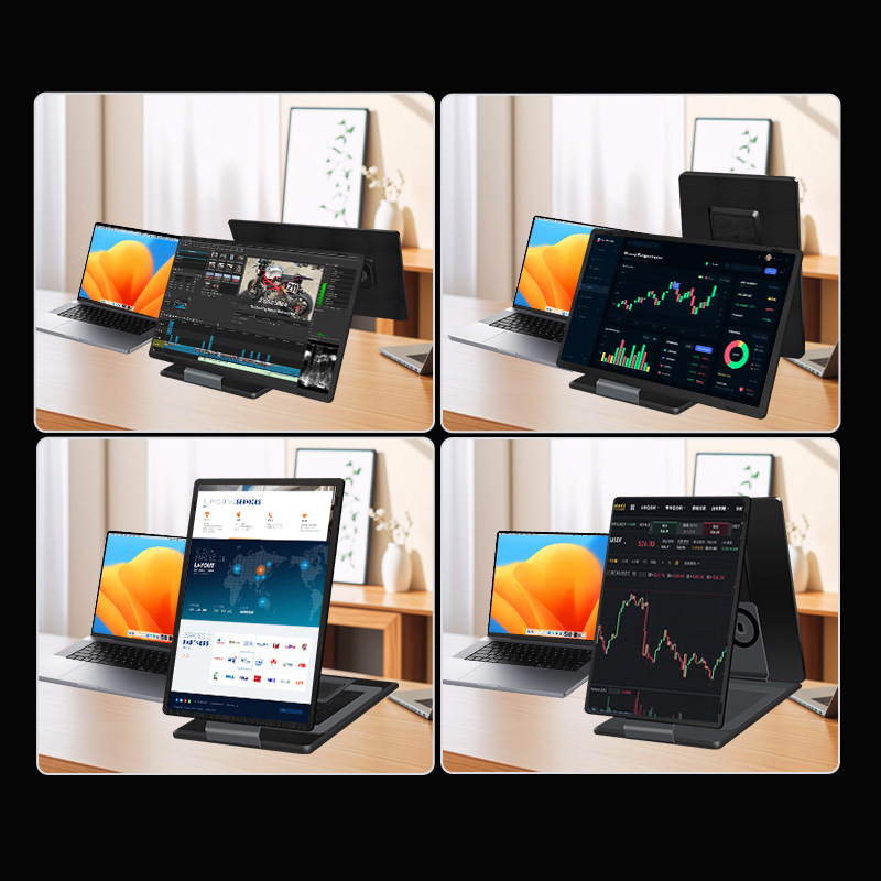 14インチ トリプルスクリーン ノートパソコン拡張モニター  - Dual Screen Portable Monitor Extender のレビューと価格