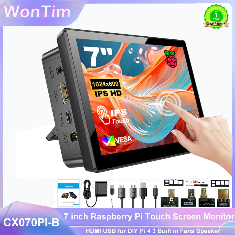 WonTim ポータブル 7インチ タッチLCD Raspb - Portable Touchscreen Monitor For Laptop のレビューと価格