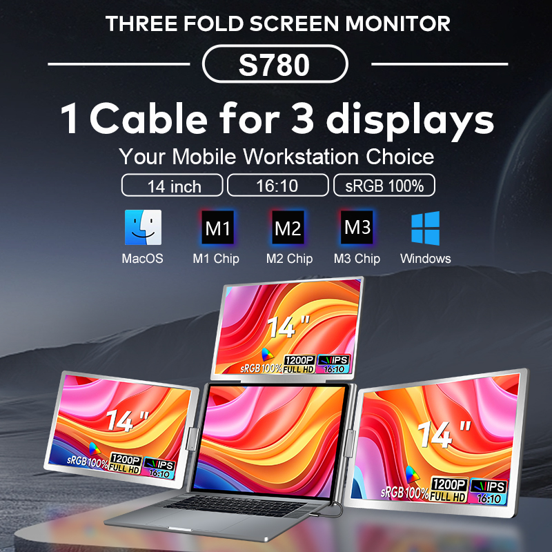 14インチ クアッドラップトップスクリーンエクステンダー F - Dual Screen Portable Monitor Extender のレビューと価格