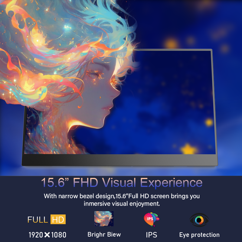 新製品 卸売 15.6インチ IPS ポータブルモニター 1 - Portable Monitor 15.6 Inch 1080P Type C のレビューと価格