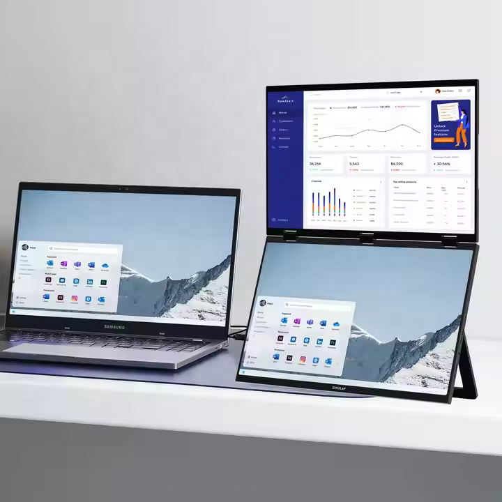 7日間配送 18.5インチLCDデュアルトリプルIPSスクリ - Triple Screen Laptop Monitor Foldable のレビューと価格