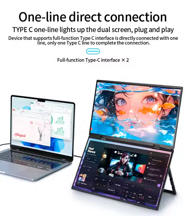 7日間配送 18.5インチLCDデュアルトリプルIPSスクリ - Triple Screen Laptop Monitor Foldable のレビューと価格