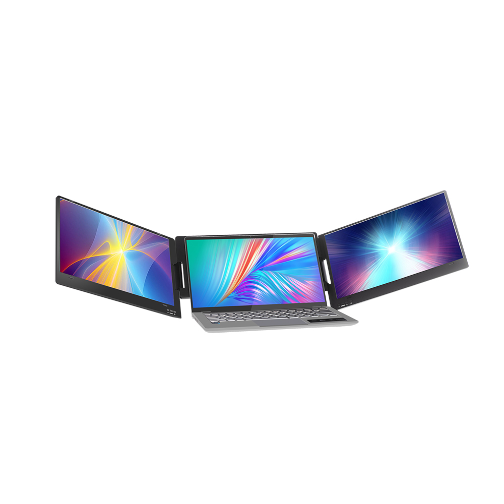 旅行用折りたたみ式トリプルスクリーン - 15.6インチHD - Triple Screen Laptop Monitor Foldable のレビューと価格