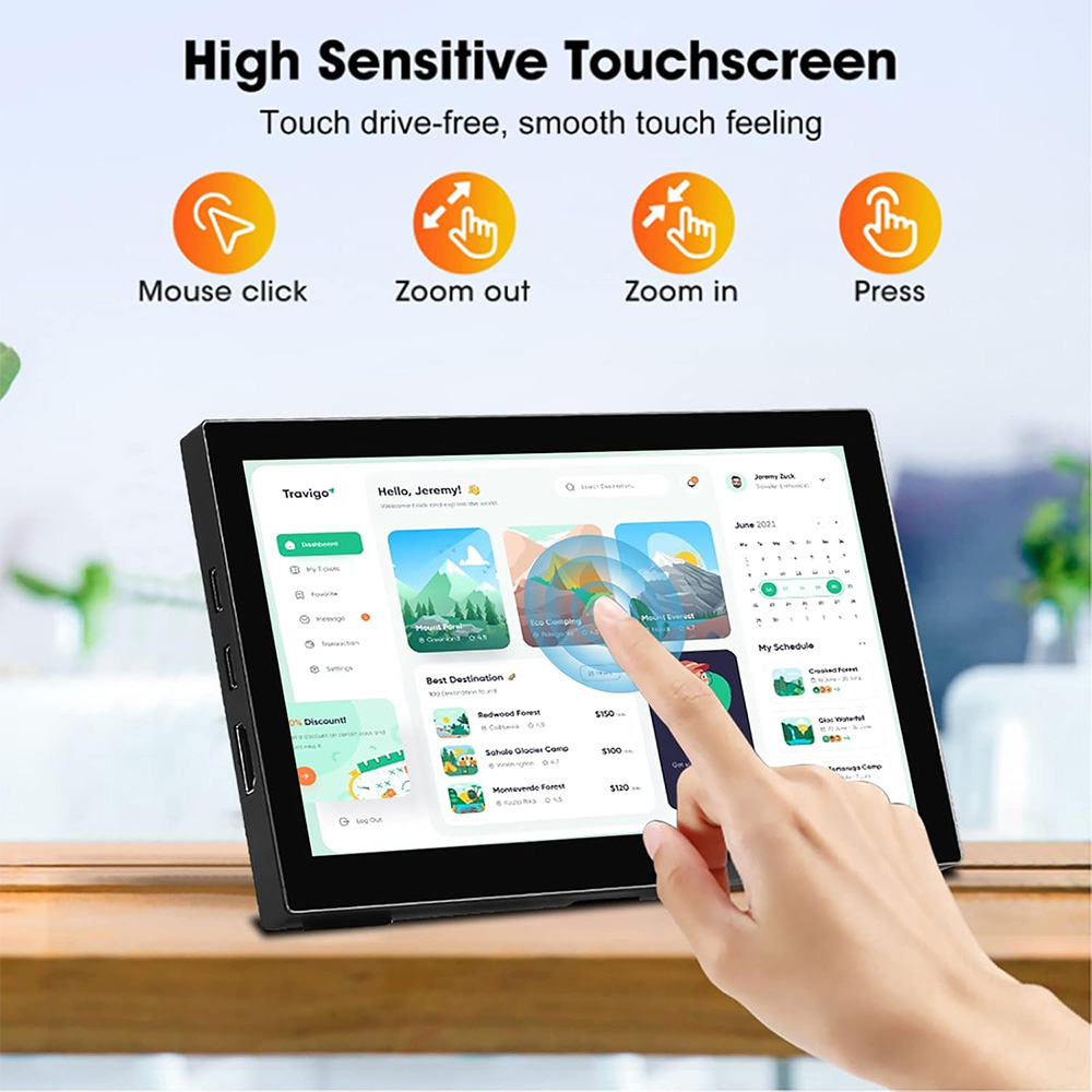 タッチスクリーン小型モニター 7インチ ポータブルモニター  - Portable Touchscreen Monitor For Laptop のレビューと価格