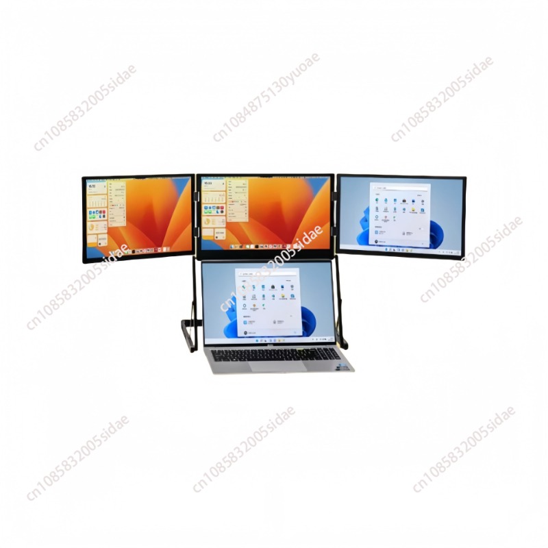 ノートパソコン拡張画面 ポータブルトリプルスクリーンモニター - Triple Screen Laptop Monitor Foldable のレビューと価格