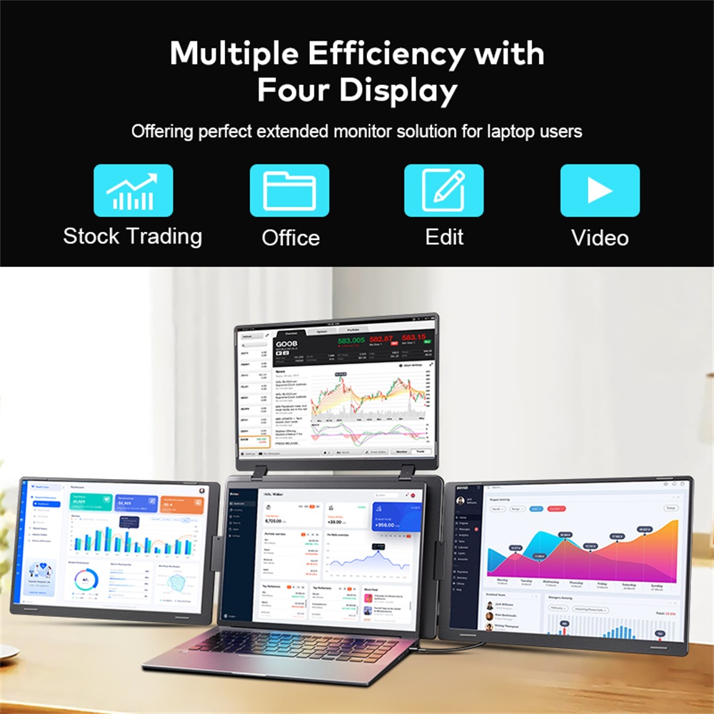 Rospider 14～18.5インチ トリプルスクリーンエ - Triple Screen Laptop Monitor Foldable のレビューと価格