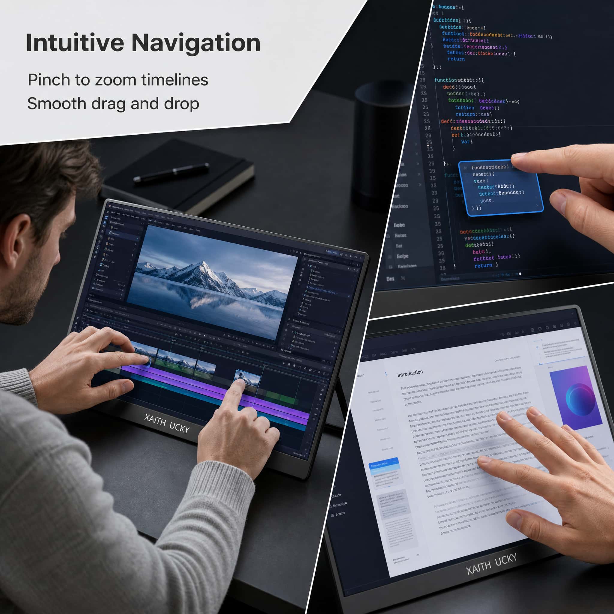 14インチ10点タッチスクリーンポータブルモニター、1920 - Portable Touchscreen Monitor For Laptop のレビューと価格
