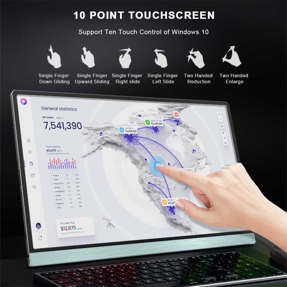 13.3インチ ポータブル USB Type-C モニター  - Portable Touchscreen Monitor For Laptop のレビューと価格