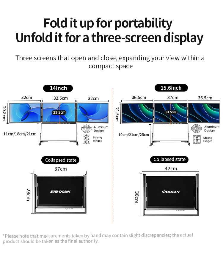 ホットセール卸売 14インチ 15.6インチ 折りたたみ式ト - Triple Screen Laptop Monitor Foldable のレビューと価格