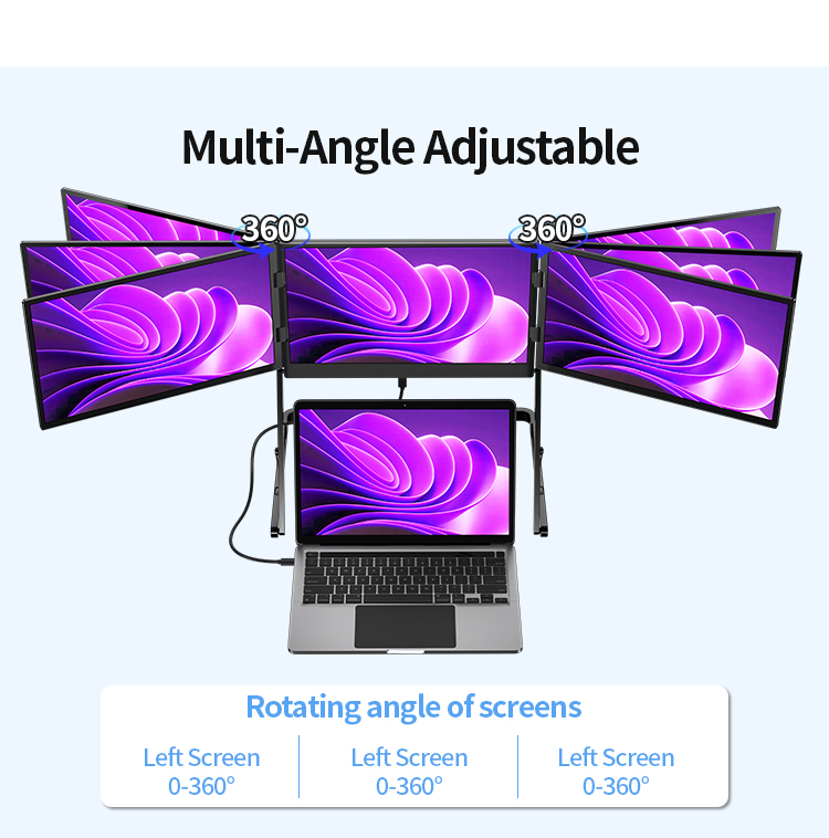 ホットセール卸売 14インチ 15.6インチ 折りたたみ式ト - Triple Screen Laptop Monitor Foldable のレビューと価格