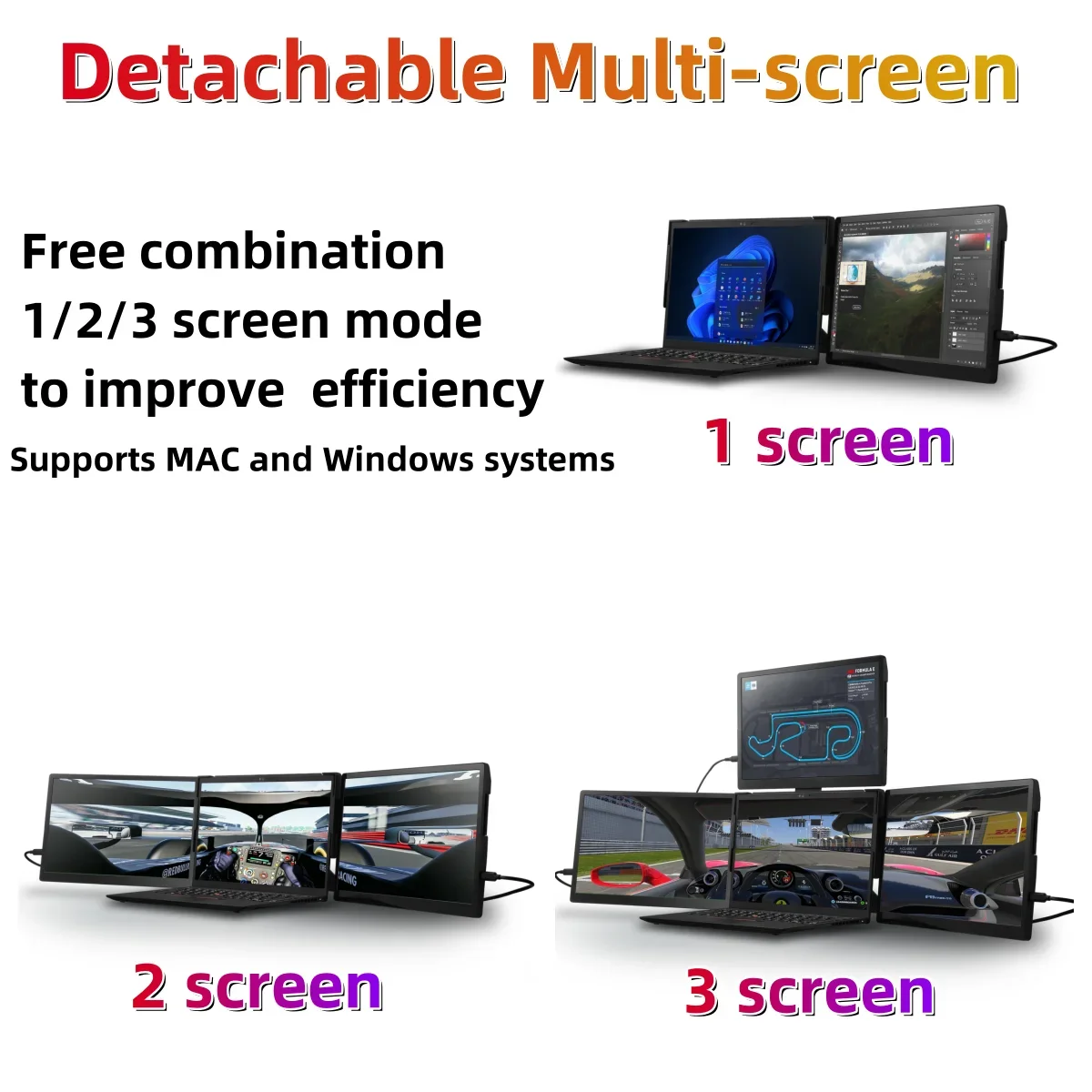 13インチPCデュアルスクリーンLCDコンピューター2 3  - Triple Screen Laptop Monitor Foldable のレビューと価格