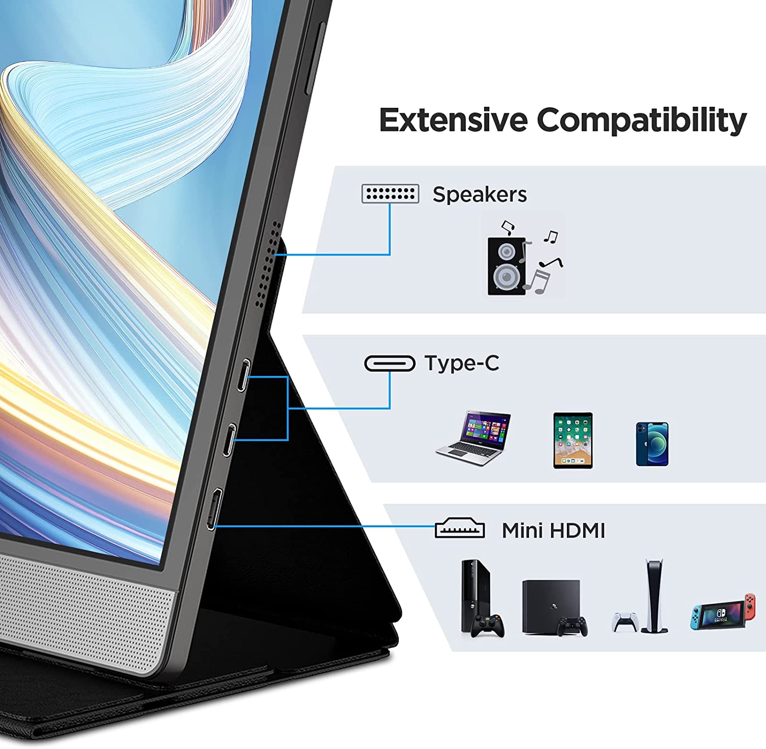 NEW KOORUI- 15.6インチタッチスクリーン内蔵バ - Stylus Pen Touch Screen Portable Monitor のレビューと価格