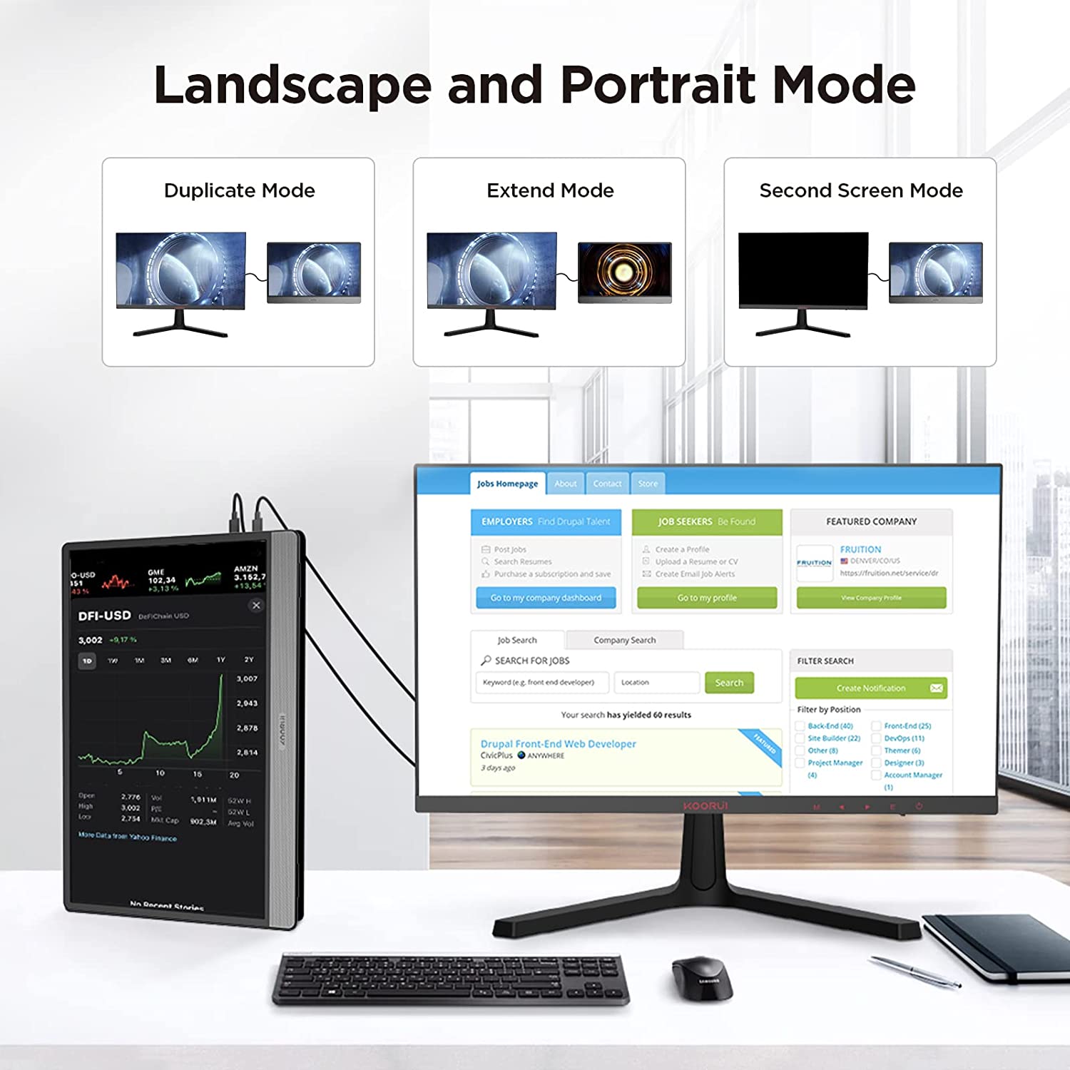 NEW KOORUI- 15.6インチタッチスクリーン内蔵バ - Stylus Pen Touch Screen Portable Monitor のレビューと価格